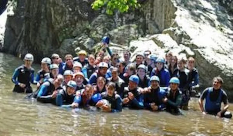 Canyoning group activity in the Pyrénées-Orientales